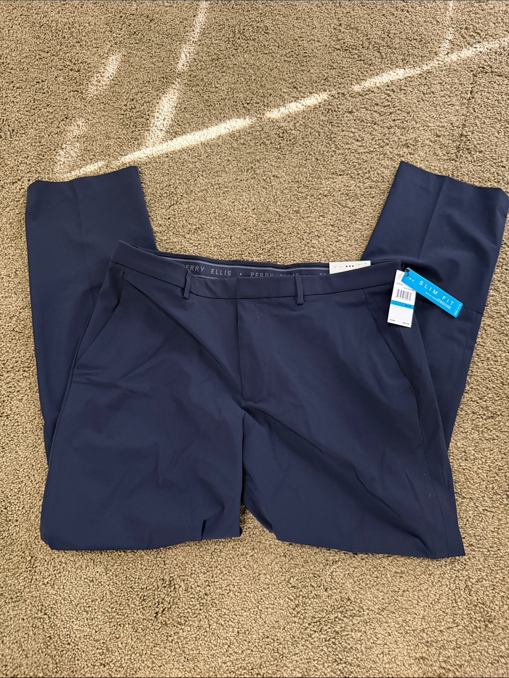 New NWT Perry Ellis Slim Fit Men's Travel Luxe Pants 36 x 30 Flex Waistband